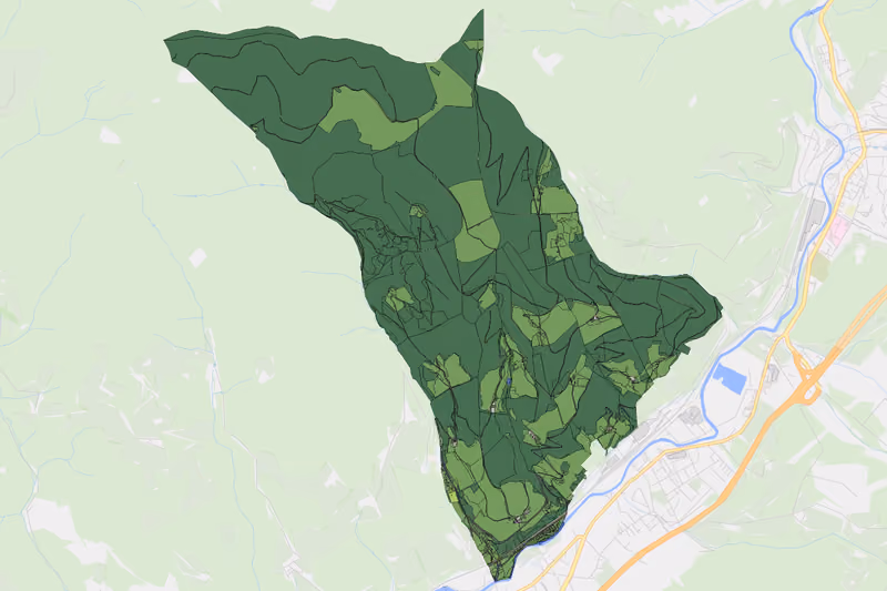 Kartenvorschau des Bodenverbrauchs der KG Hönigsberg
