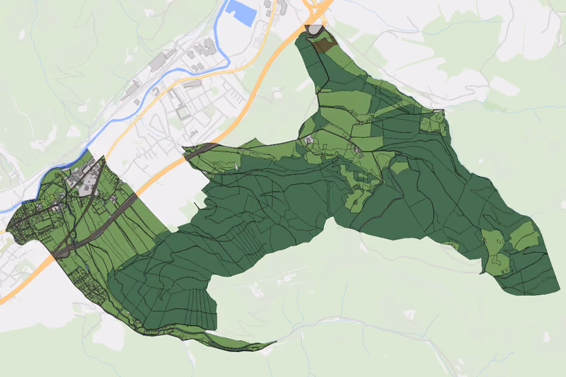 Kartenvorschau des Bodenverbrauchs der KG Lechen