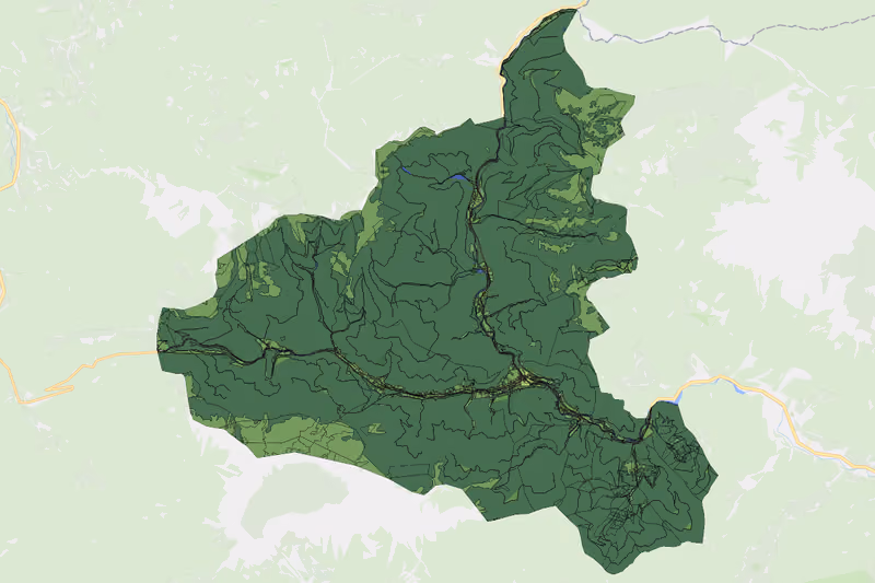 Kartenvorschau des Bodenverbrauchs der KG Mürzsteg