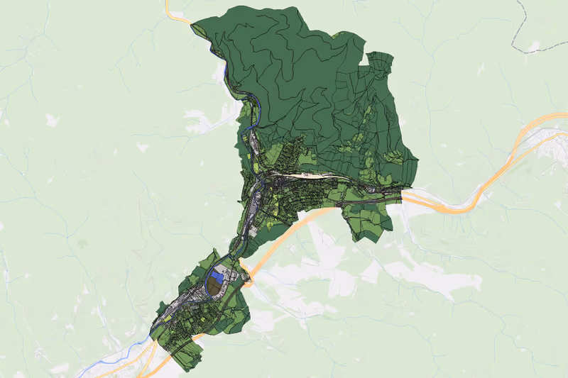 Kartenvorschau des Bodenverbrauchs der KG Mürzzuschlag
