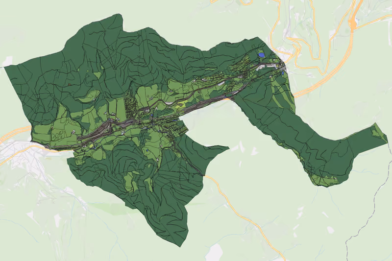 Kartenvorschau des Bodenverbrauchs der KG Semmering