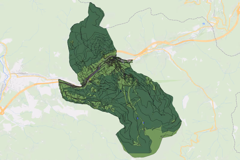 Kartenvorschau des Bodenverbrauchs der KG Spital am Semmering