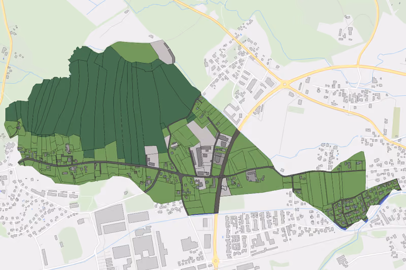 Kartenvorschau des Bodenverbrauchs der KG Bösenbach