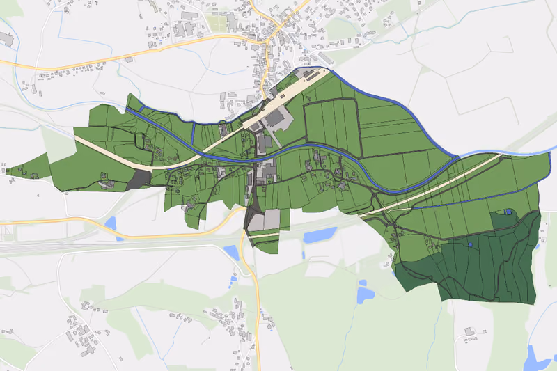 Kartenvorschau des Bodenverbrauchs der KG Grünau