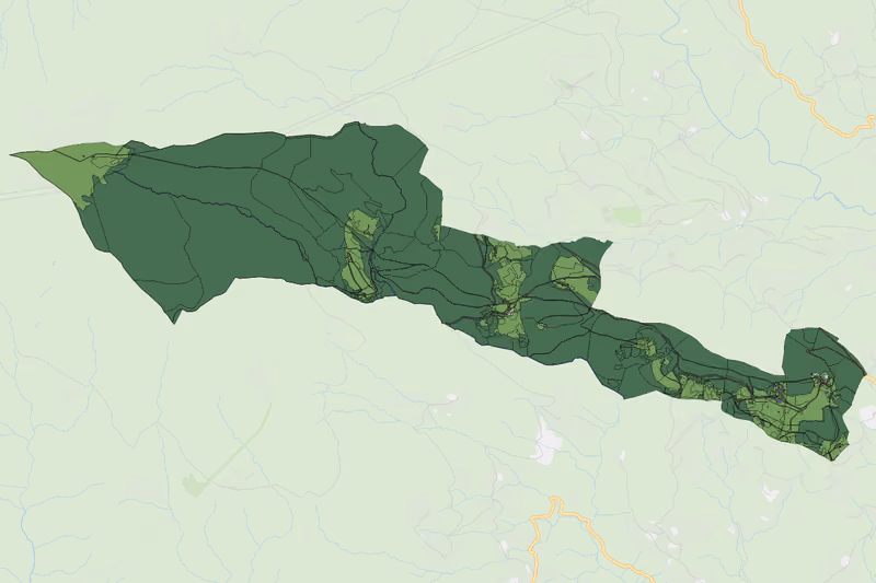 Kartenvorschau des Bodenverbrauchs der KG Oberfresen