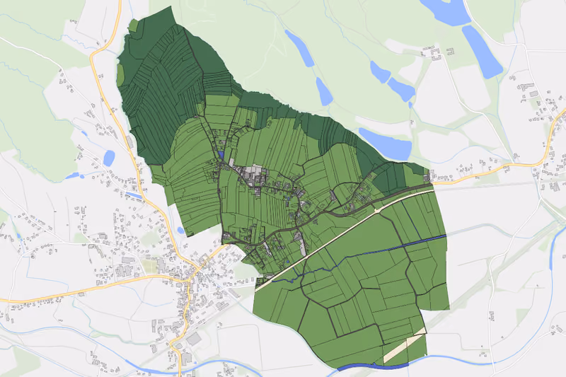 Kartenvorschau des Bodenverbrauchs der KG Petzelsdorf