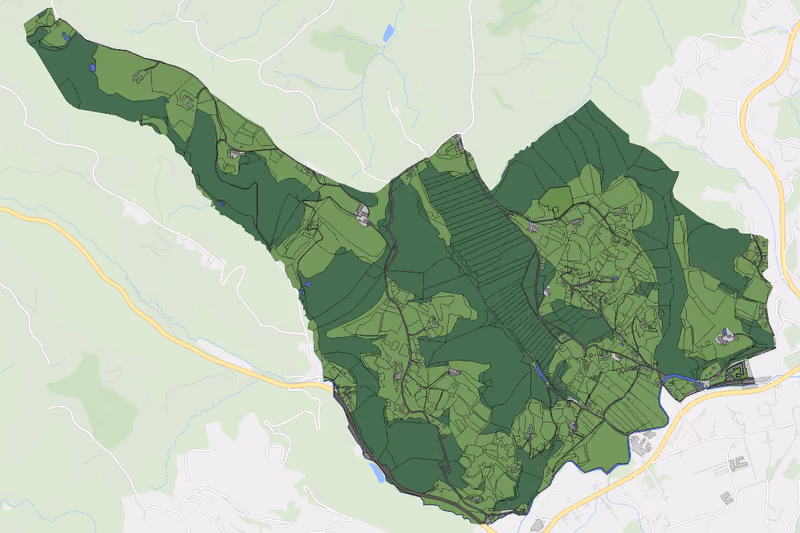 Kartenvorschau des Bodenverbrauchs der KG Aichberg