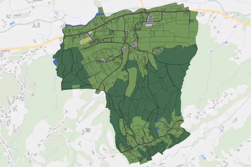 Kartenvorschau des Bodenverbrauchs der KG Haselbach