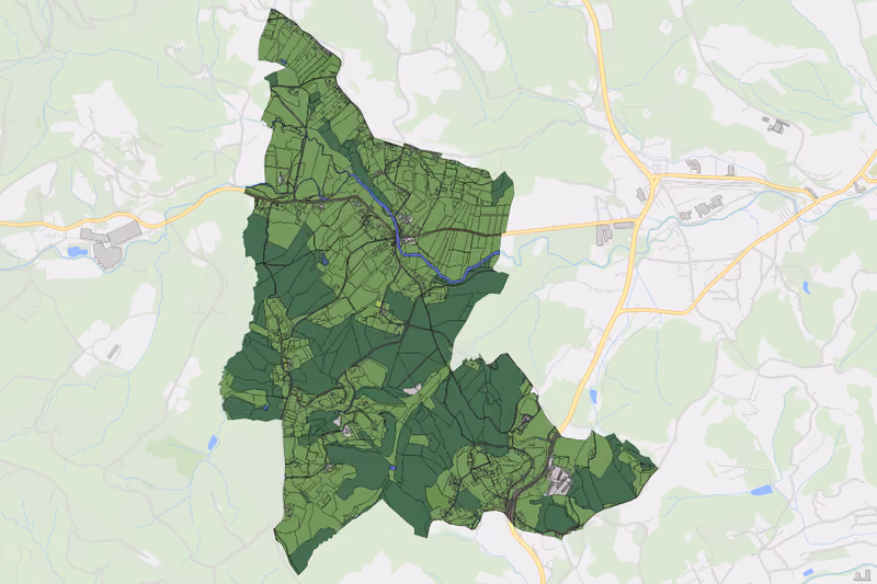 Kartenvorschau des Bodenverbrauchs der KG Vordersdorf