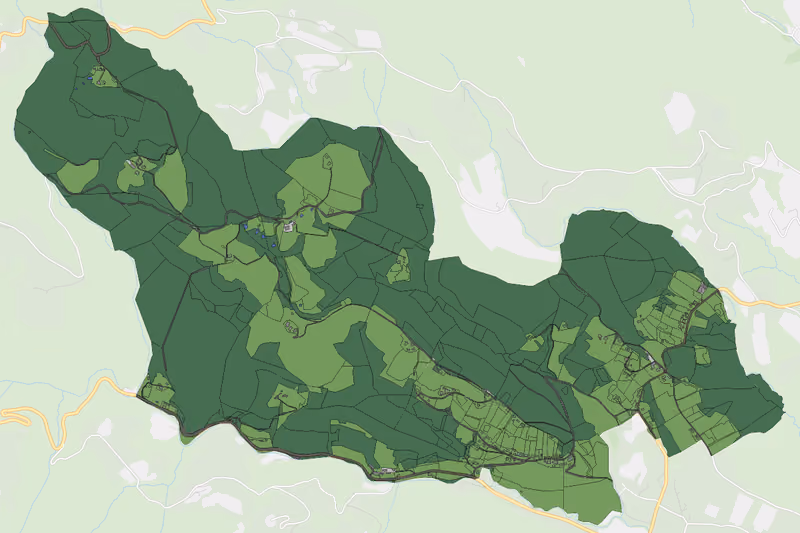 Kartenvorschau des Bodenverbrauchs der KG Feldbaum