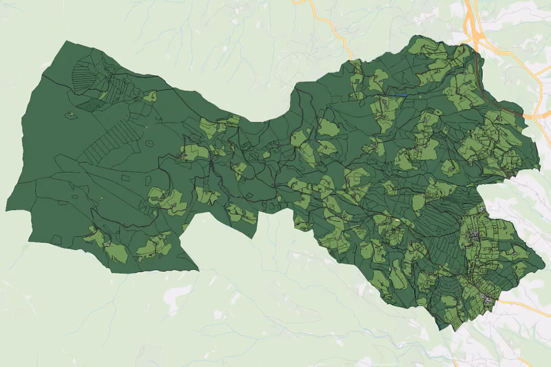 Kartenvorschau des Bodenverbrauchs der KG Greisdorf