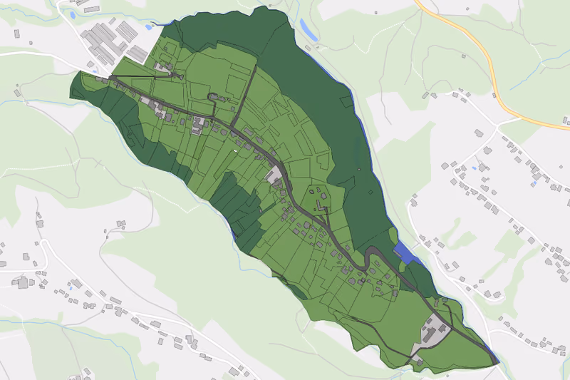 Kartenvorschau des Bodenverbrauchs der KG Gruberg