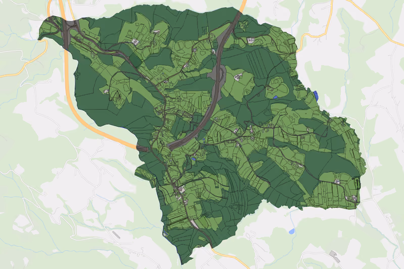 Kartenvorschau des Bodenverbrauchs der KG Gundersdorf