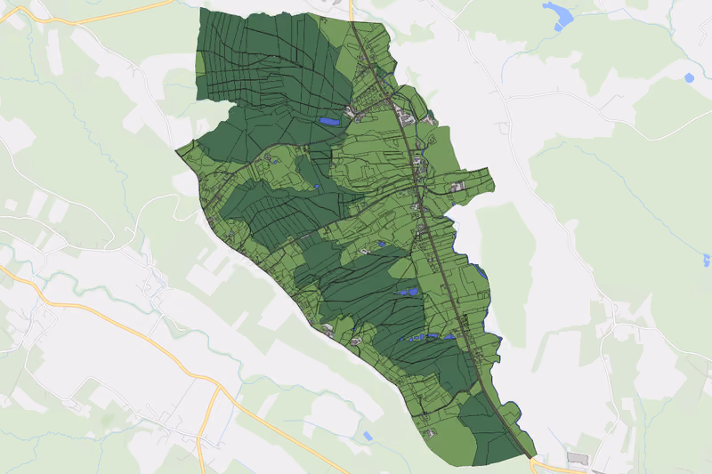Kartenvorschau des Bodenverbrauchs der KG Niedergams