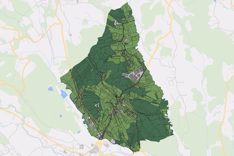 Kartenvorschau des Bodenverbrauchs der KG Pichling