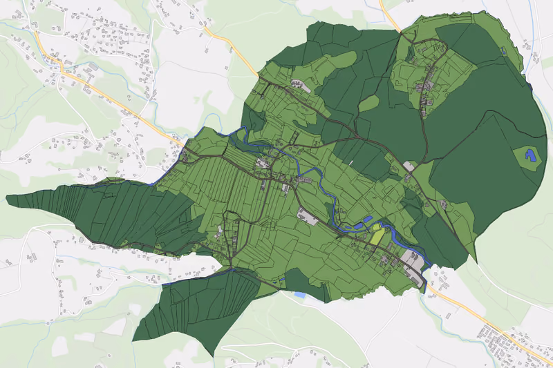 Kartenvorschau des Bodenverbrauchs der KG Wald