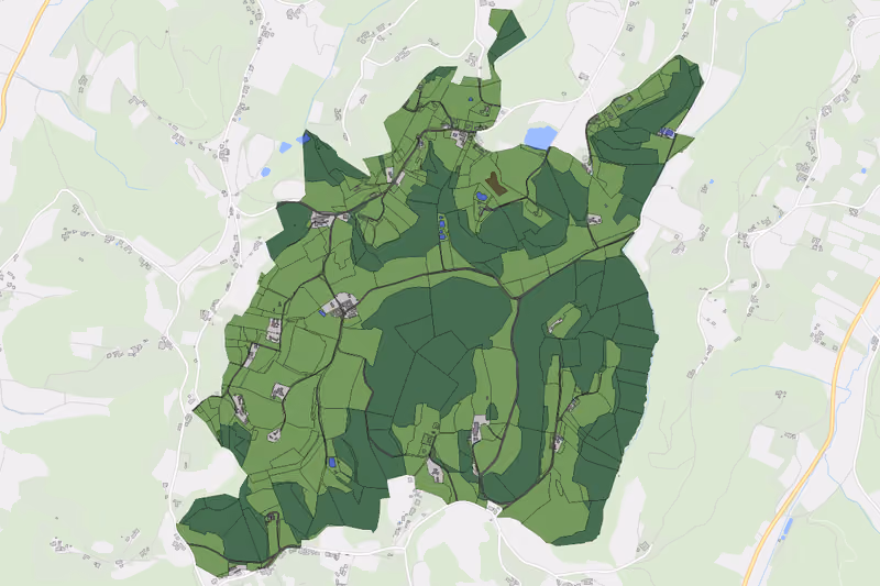 Kartenvorschau des Bodenverbrauchs der KG Burgfeld