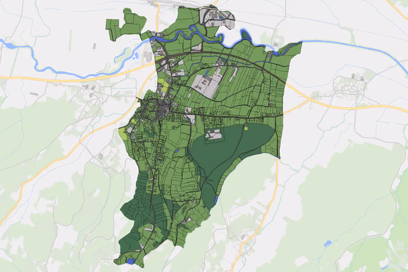 Kartenvorschau des Bodenverbrauchs der KG Fehring