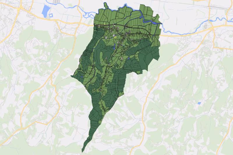 Kartenvorschau des Bodenverbrauchs der KG Pertlstein