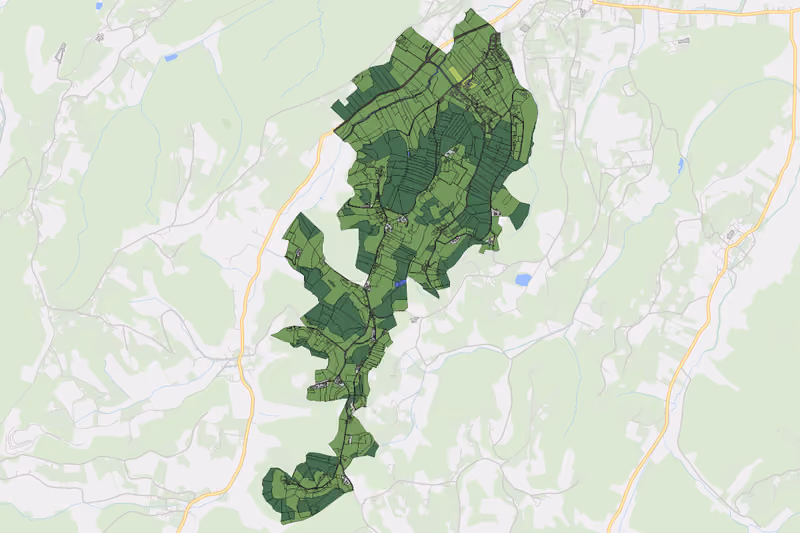 Kartenvorschau des Bodenverbrauchs der KG Petzelsdorf