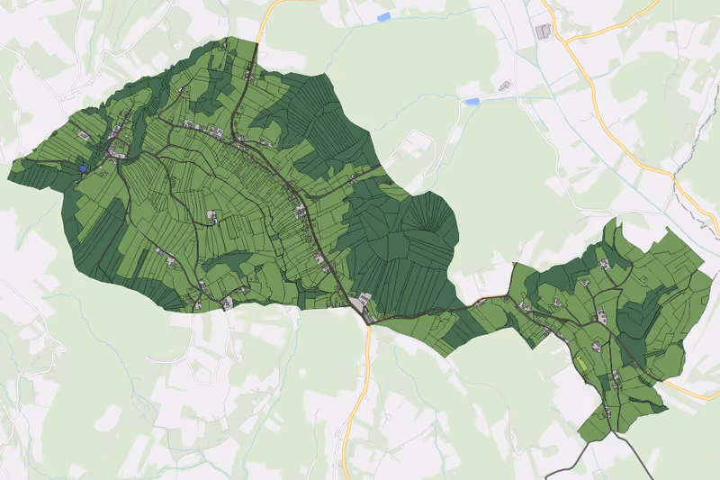 Kartenvorschau des Bodenverbrauchs der KG Waltra