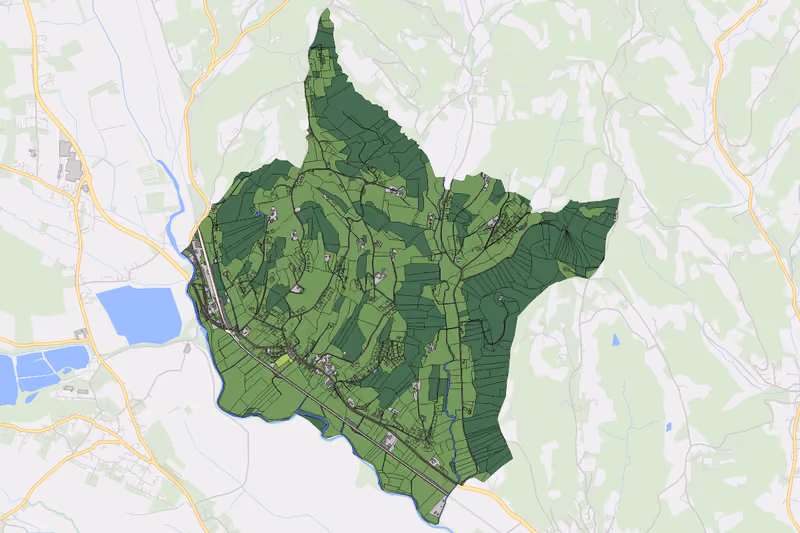 Kartenvorschau des Bodenverbrauchs der KG Fladnitz im Raabtal