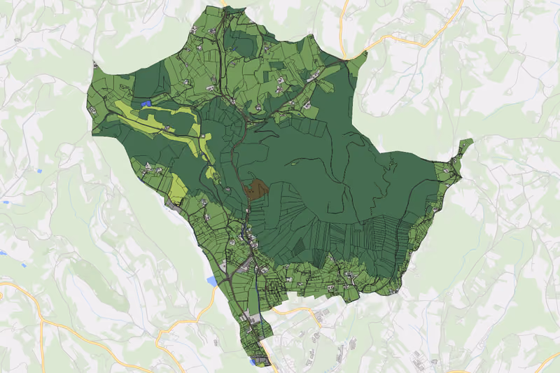 Kartenvorschau des Bodenverbrauchs der KG Gleichenberg Dorf