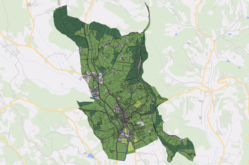 Kartenvorschau des Bodenverbrauchs der KG Gnas