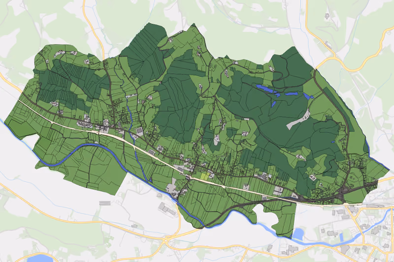 Kartenvorschau des Bodenverbrauchs der KG Gniebing