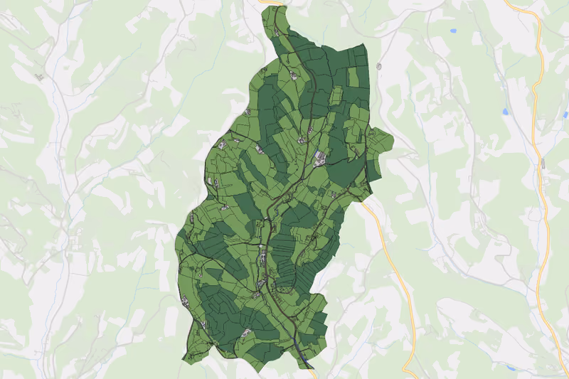 Kartenvorschau des Bodenverbrauchs der KG Kaag