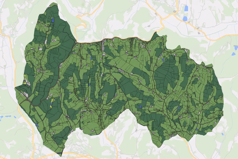 Kartenvorschau des Bodenverbrauchs der KG Kornberg