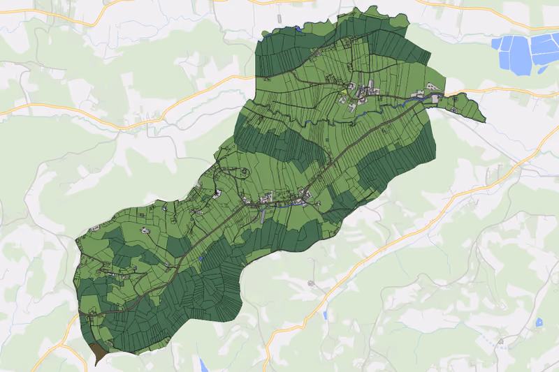 Kartenvorschau des Bodenverbrauchs der KG Oberdorf