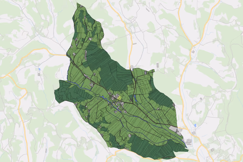 Kartenvorschau des Bodenverbrauchs der KG Obergnas