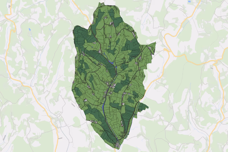 Kartenvorschau des Bodenverbrauchs der KG Perlsdorf