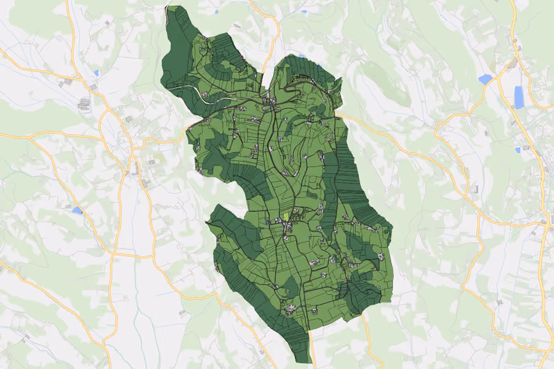 Kartenvorschau des Bodenverbrauchs der KG Poppendorf