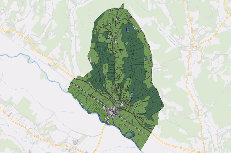 Kartenvorschau des Bodenverbrauchs der KG Rohr