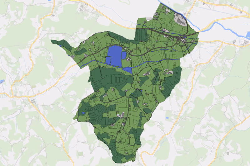 Kartenvorschau des Bodenverbrauchs der KG Saaz