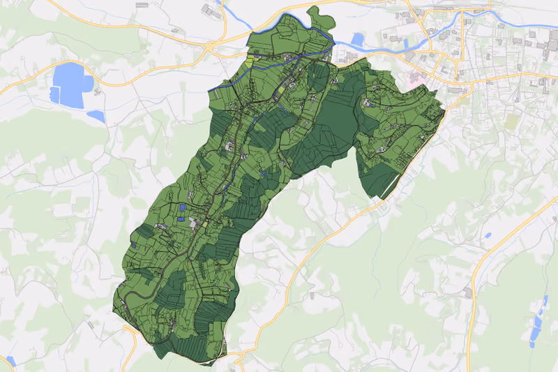 Kartenvorschau des Bodenverbrauchs der KG Weißenbach