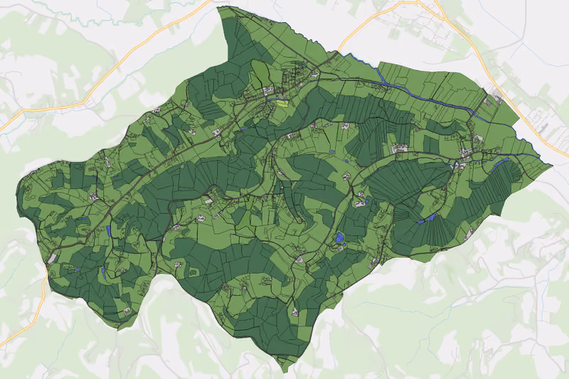 Kartenvorschau des Bodenverbrauchs der KG Wörth