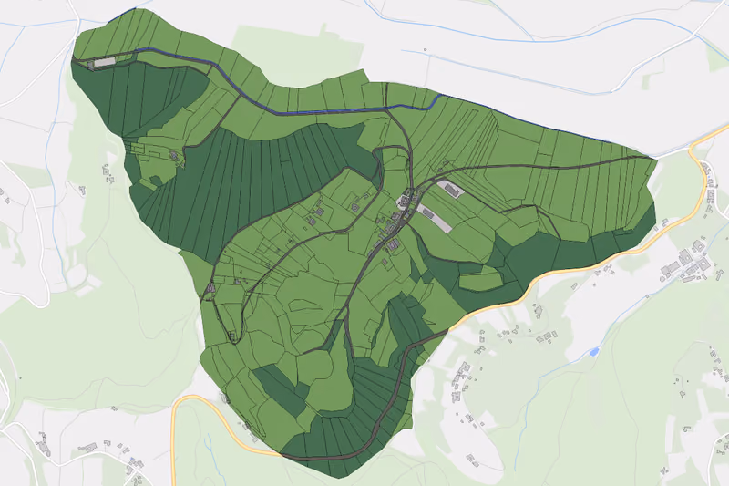Kartenvorschau des Bodenverbrauchs der KG Ebersdorf