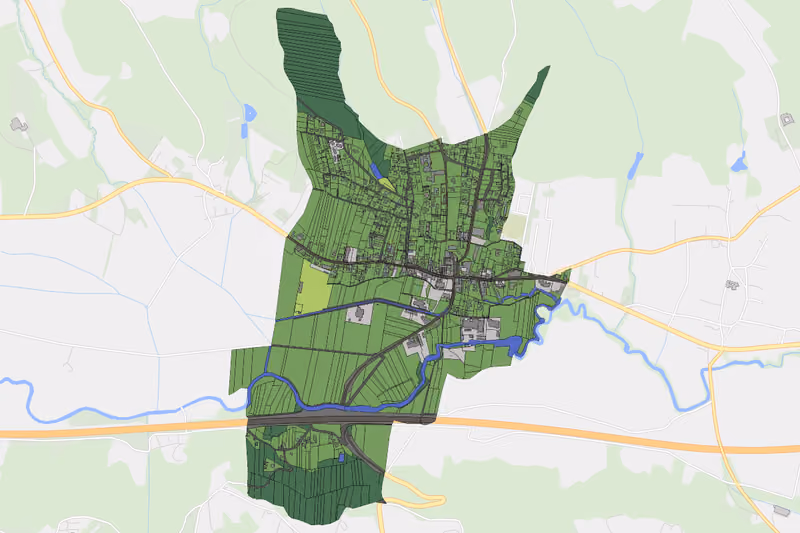 Kartenvorschau des Bodenverbrauchs der KG Ilz