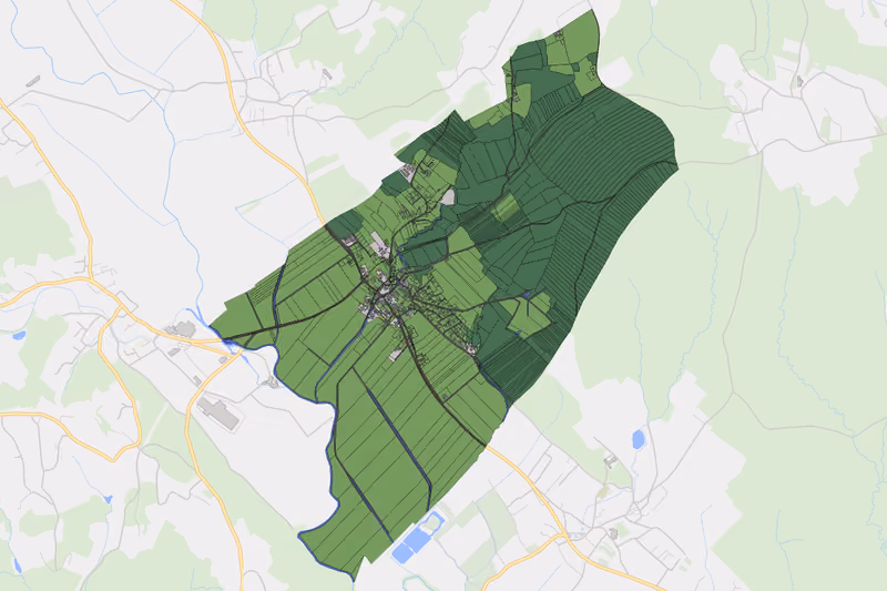 Kartenvorschau des Bodenverbrauchs der KG Kroisbach