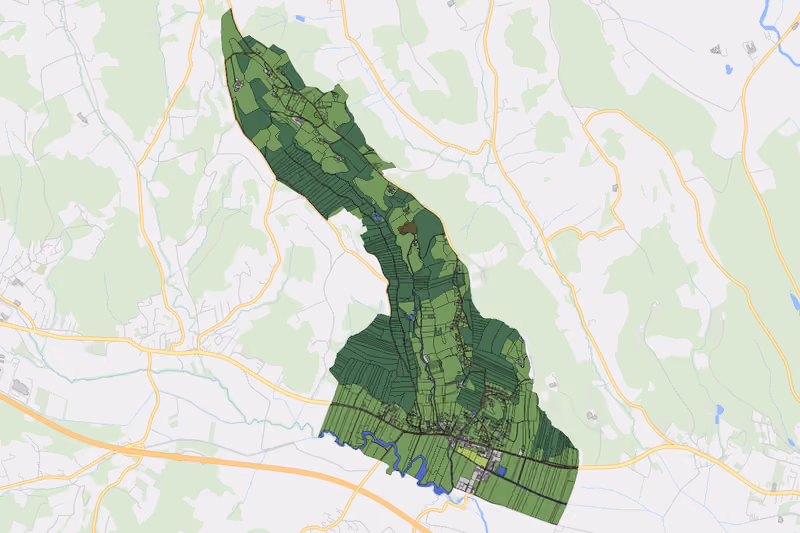 Kartenvorschau des Bodenverbrauchs der KG Nestelbach