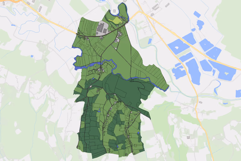 Kartenvorschau des Bodenverbrauchs der KG Radersdorf