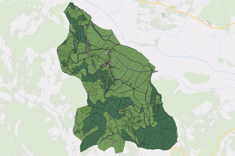 Kartenvorschau des Bodenverbrauchs der KG Tautendorf