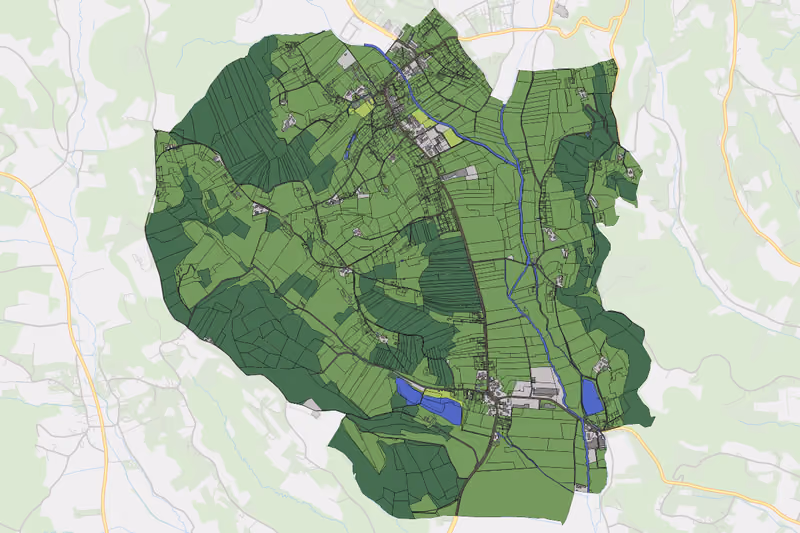 Kartenvorschau des Bodenverbrauchs der KG Kirchbach in Steiermark