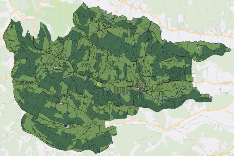 Kartenvorschau des Bodenverbrauchs der KG Petersdorf II