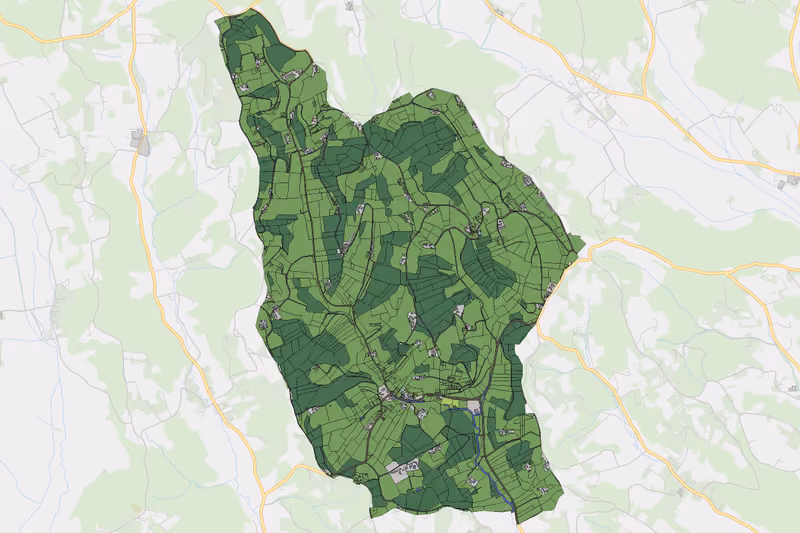 Kartenvorschau des Bodenverbrauchs der KG Unterauersbach
