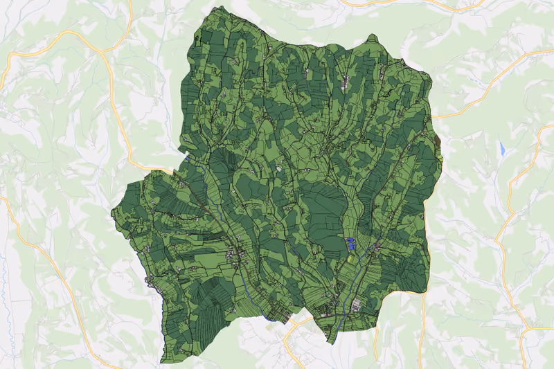 Kartenvorschau des Bodenverbrauchs der KG Zerlach