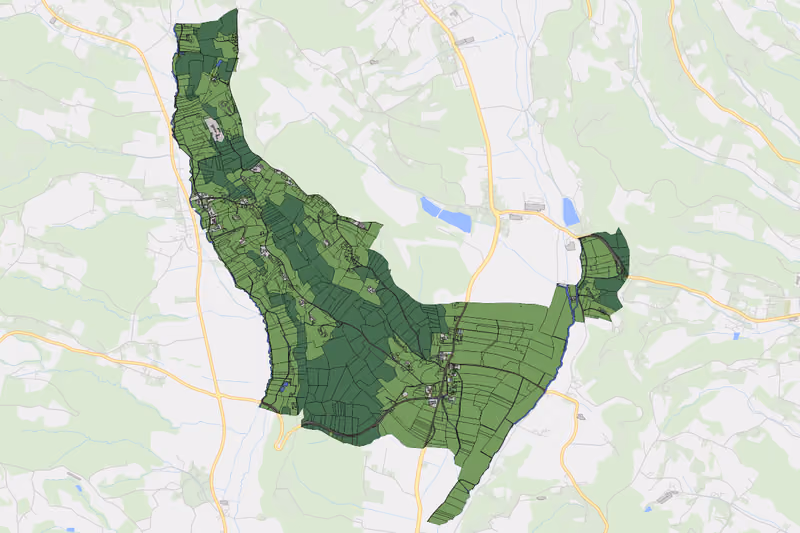 Kartenvorschau des Bodenverbrauchs der KG Ziprein